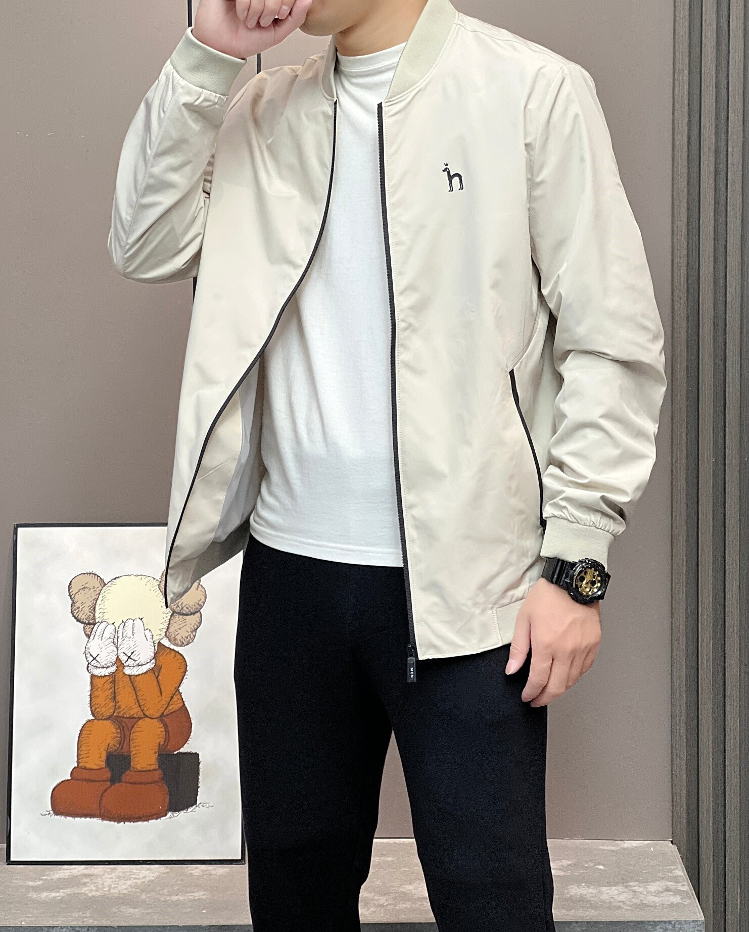 hazzys哈吉斯男士夹克外套春秋季新款韩版潮保暖工装男装休闲上衣 m 1