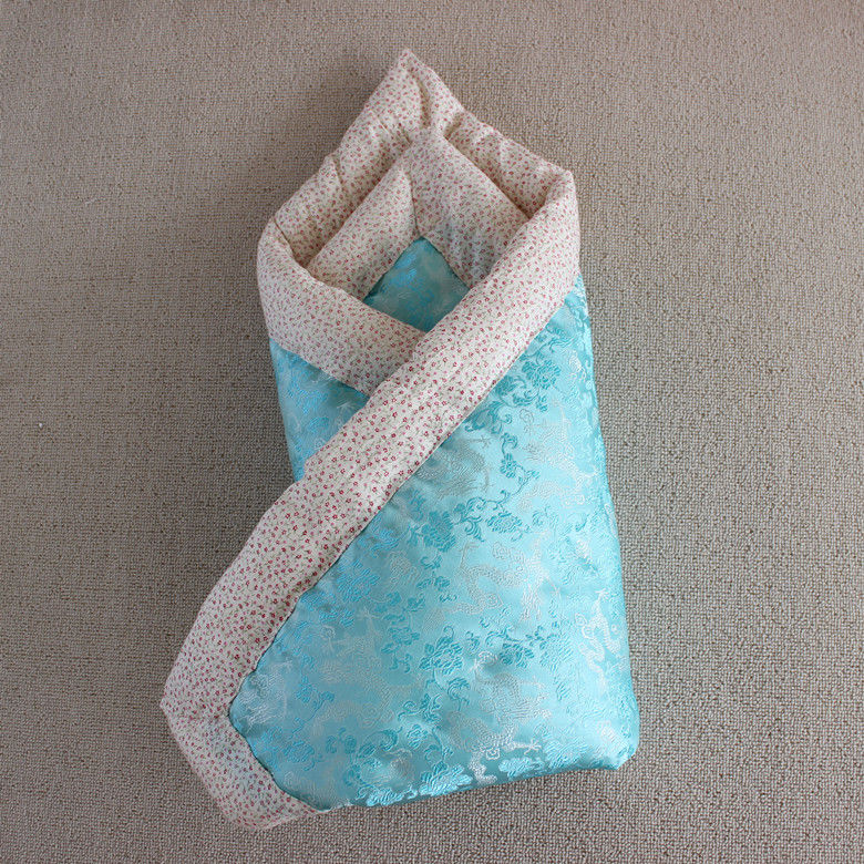 新生儿手工抱被秋冬款纯棉宝宝棉花被子可脱胆 初生婴儿包被0-1岁