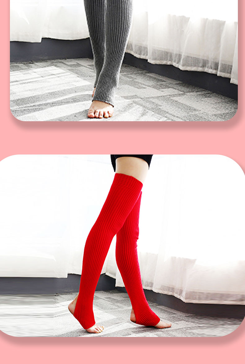 芭蕾舞袜套舞蹈护腿袜套芭蕾舞练功保暖袜儿童成人女秋冬针织护膝堆堆