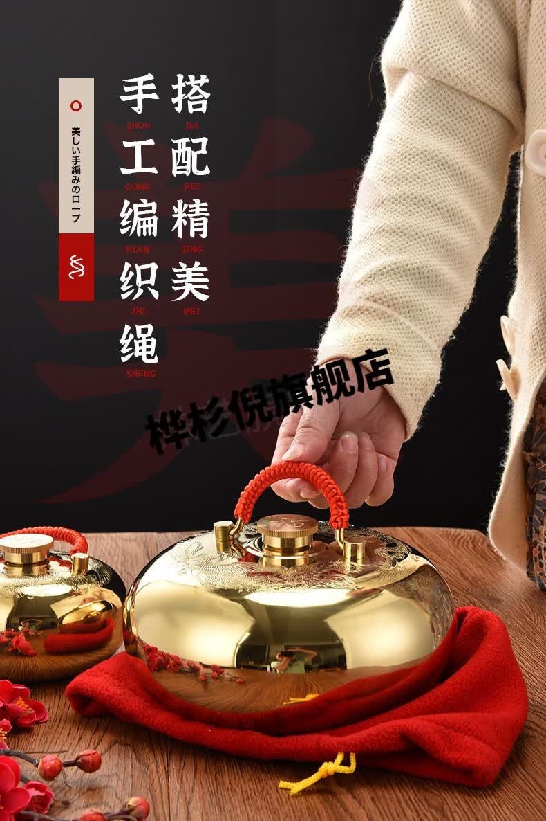 热水壶暖脚 铜加厚汤婆婆子暖被窝暖脚壶铜壶烫背注水金属热水袋烫捂