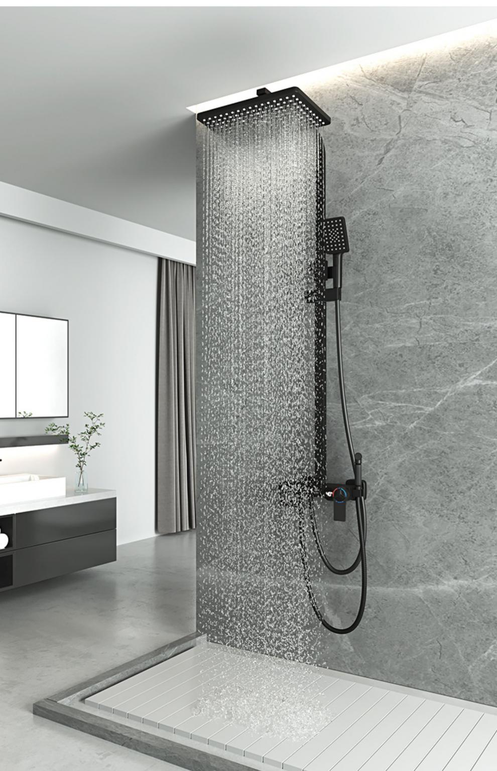 曦特莱轻奢品牌淋浴花洒套装浴室家用全铜卫浴恒温沐浴花洒喷头淋浴器