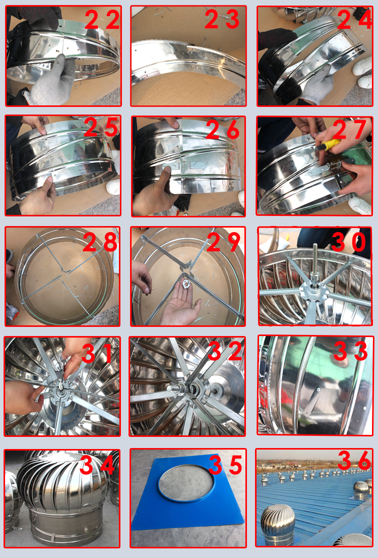 无动力风帽屋顶透气帽排风球自动换气扇通风器厂房通风帽不锈钢304