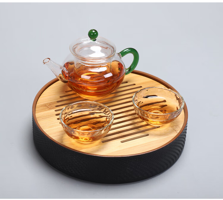 祥福竹茶盘祥福小号盛水茶盘旅行茶具竹制茶盘茶池茶台茶海静观福临盘