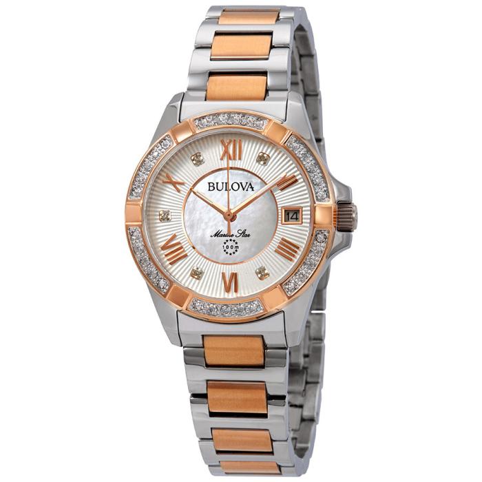 宝路华(bulova)石英机芯32mm表盘女士手表防水30米送女友情人节礼物