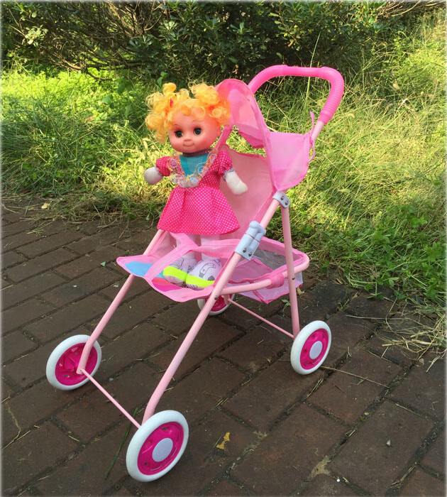 娃娃儿童玩具推车婴儿小推车宝宝手推车学步男女孩过家家咖啡色小轮半