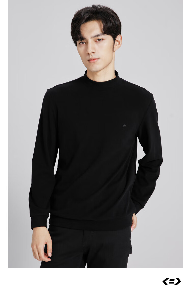 利郎轻时尚男装lilanz秋冬新款卫衣男纯色半高领长袖长袖保暖上衣内搭