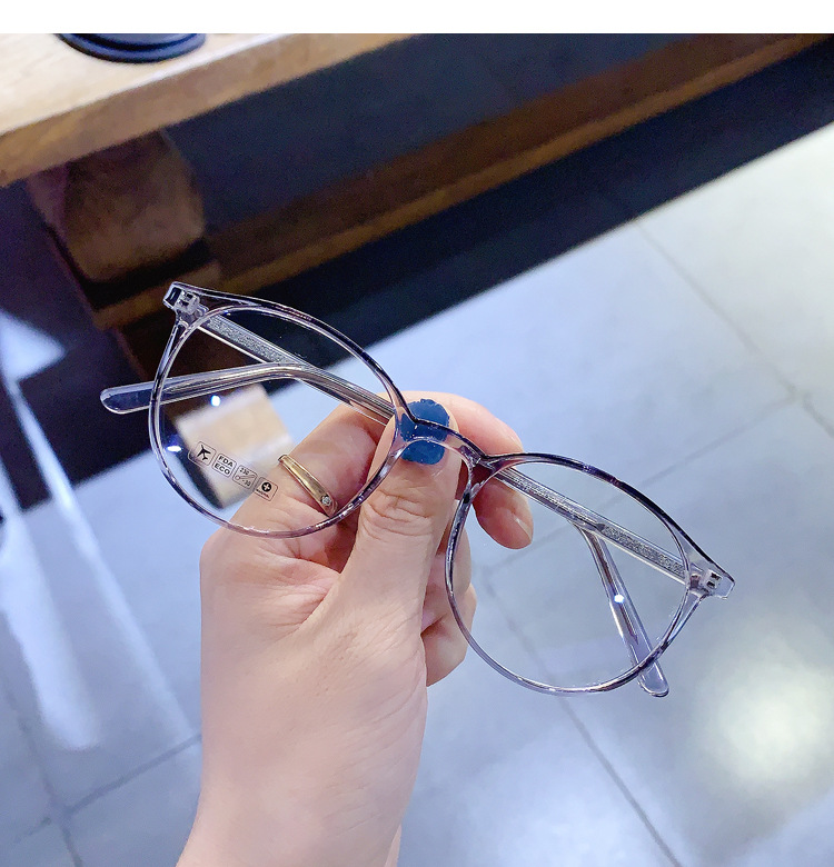 初中生近视眼镜女学生圆形韩版潮透明ins配有度数减龄超轻透明茶近视