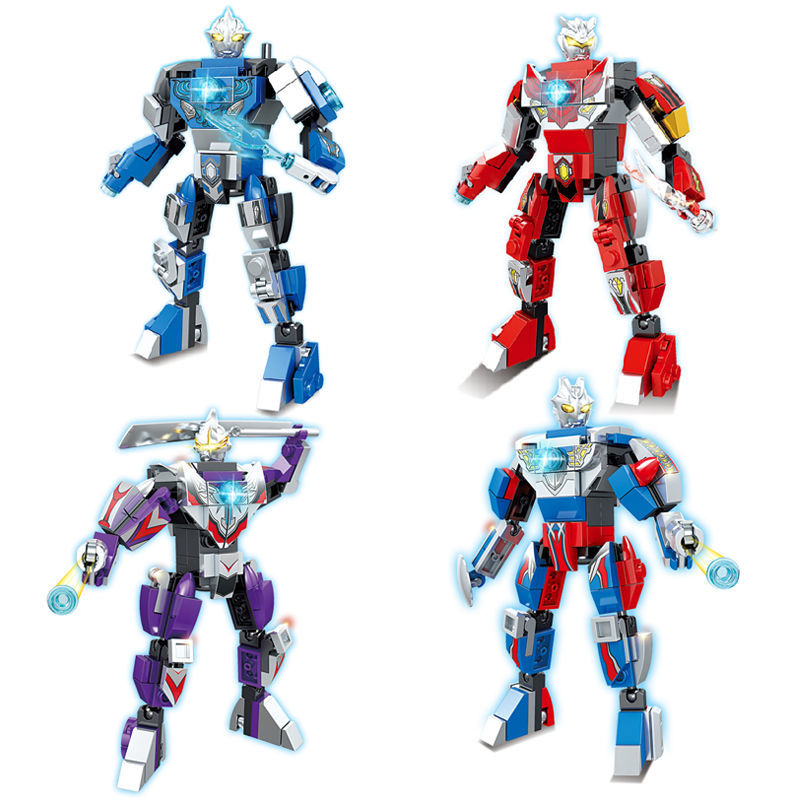 奥特曼积木特利迦赛罗泽塔捷德奥特曼拼图人仔积木拼装怪兽机甲儿童