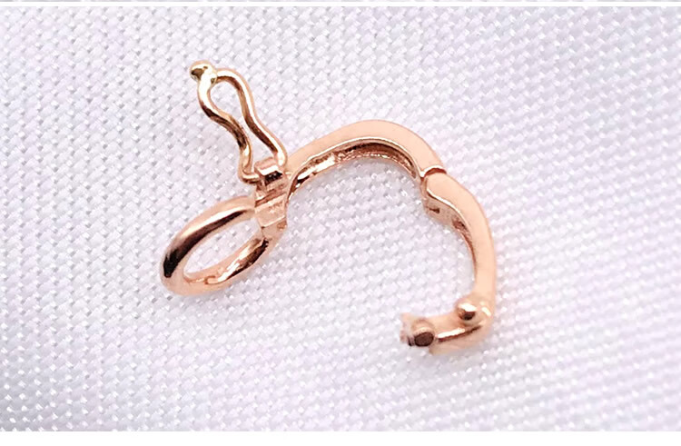 18k金扣头扣吊坠珍珠小滴溜弹簧扣项链手链黄金配件diy提溜首饰 18k