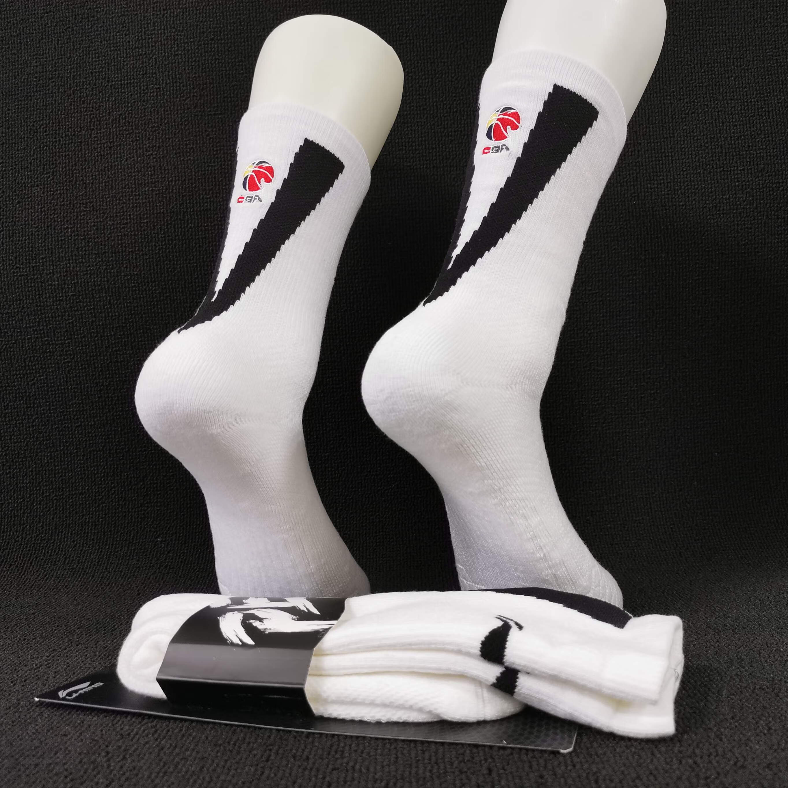 cba篮球袜子男加厚中筒高帮pe版球员版球袜毛巾底专业精英袜白色cba