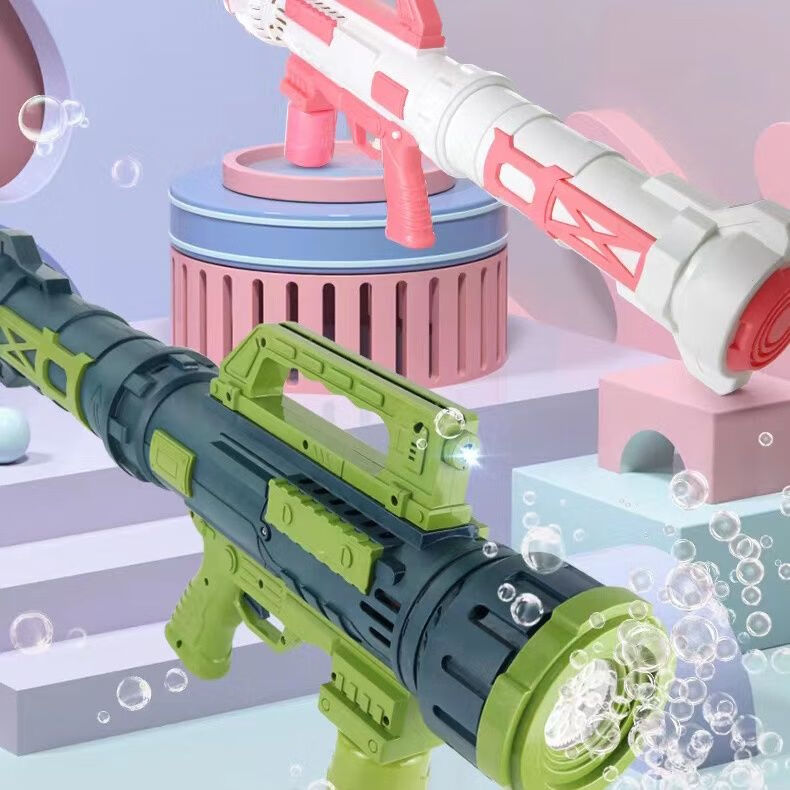 灯光30孔火箭筒泡泡机加特林泡泡枪玩具男女礼物儿童手持加特林少女心
