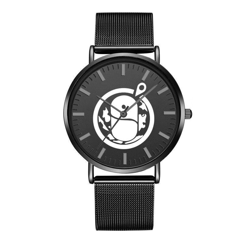 游戏周边手表男学生潮流网红男表时尚简约防水石英表nici6钢黑色默认