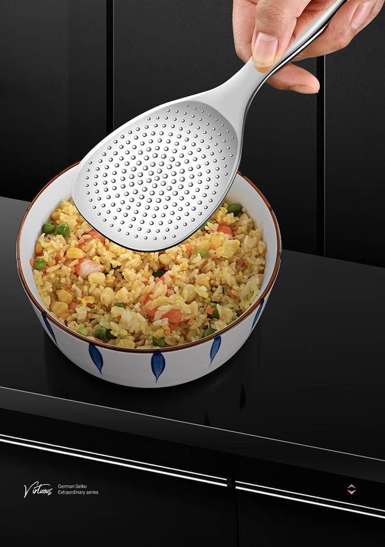 饭勺 烹饪米饭不沾饭铲厨房不锈钢饭勺中式盛饭勺子食堂大号饭匙