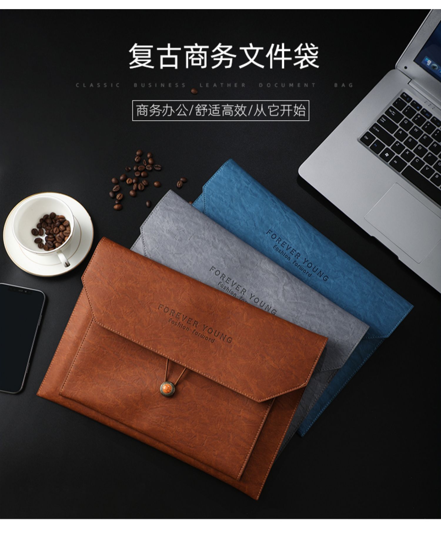 杰派洛 文件袋a4文件包男大容量办公文件资料档案袋大号加厚公司合同