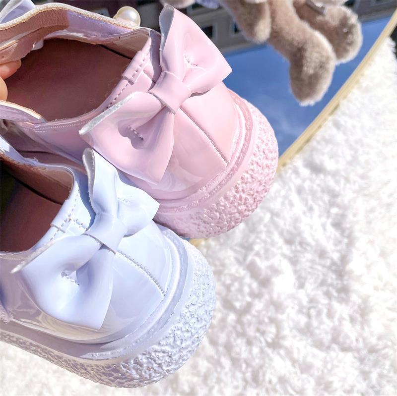 瓦迈lolita鞋可爱蝴蝶结鸳鸯jk小皮鞋女百搭制服软妹大头娃娃单鞋鸳鸯