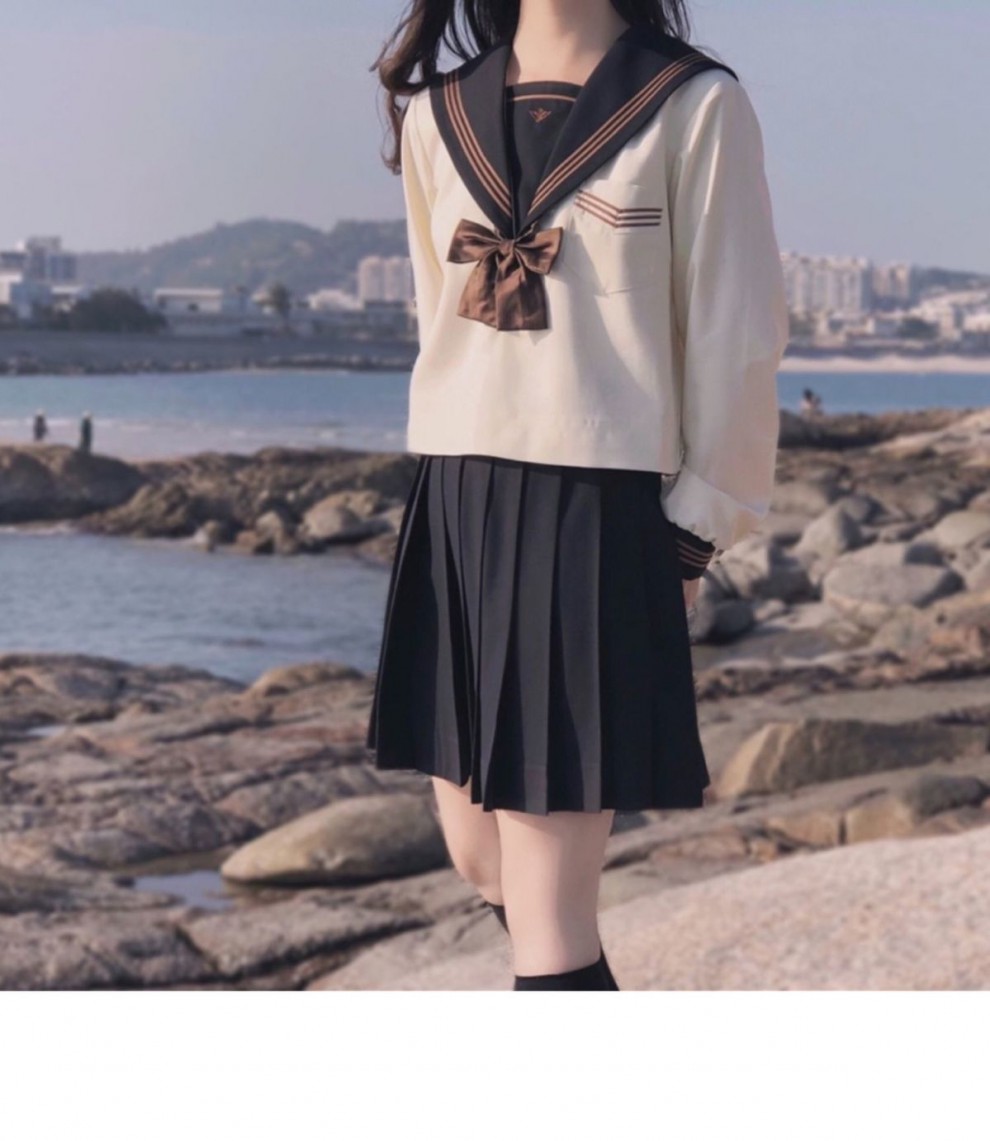 wisben 茶羽中jk制服裙正版水手服黄三本上衣女学生日系学院风基础款