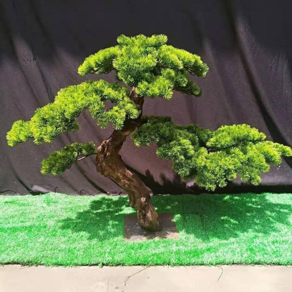 仿真松枝迎客松叶假松针崖柏家居装饰中式造景塑料花美人松批发仿真
