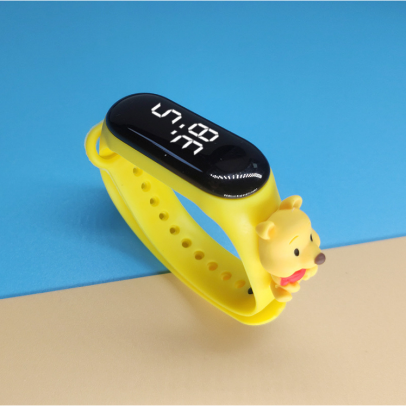 儿童电子手表女孩智能卡通运动手环男女孩中小学生儿童简约中文手表