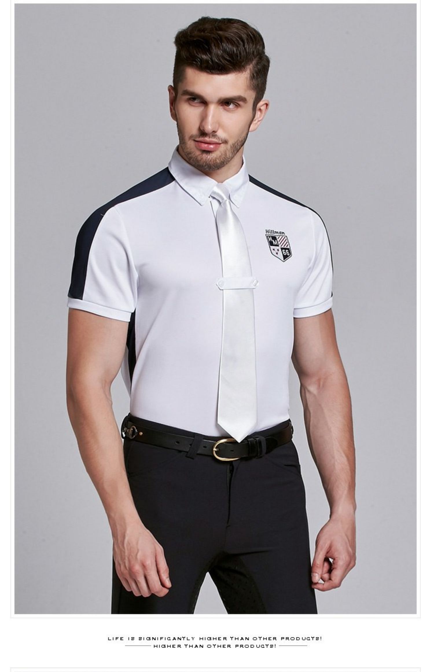 男女比赛衬衫马术t恤骑马polo衫马术运动上衣短袖女士m