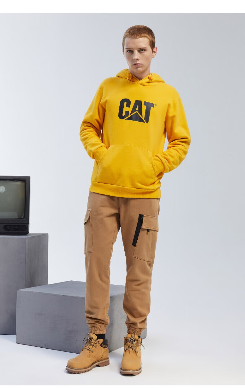 商场同款cat卡特连帽卫衣套衫男女款2021新款大logo拉毛绒套衫ck4swq2