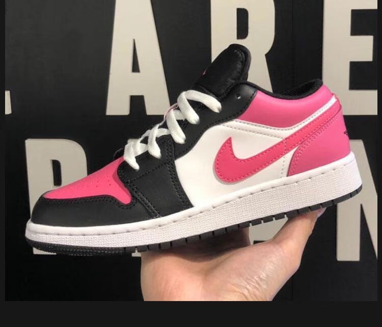 1low 黑白粉 六冠王 黑粉脚趾低帮板鞋554723-106 554723-106(黑粉