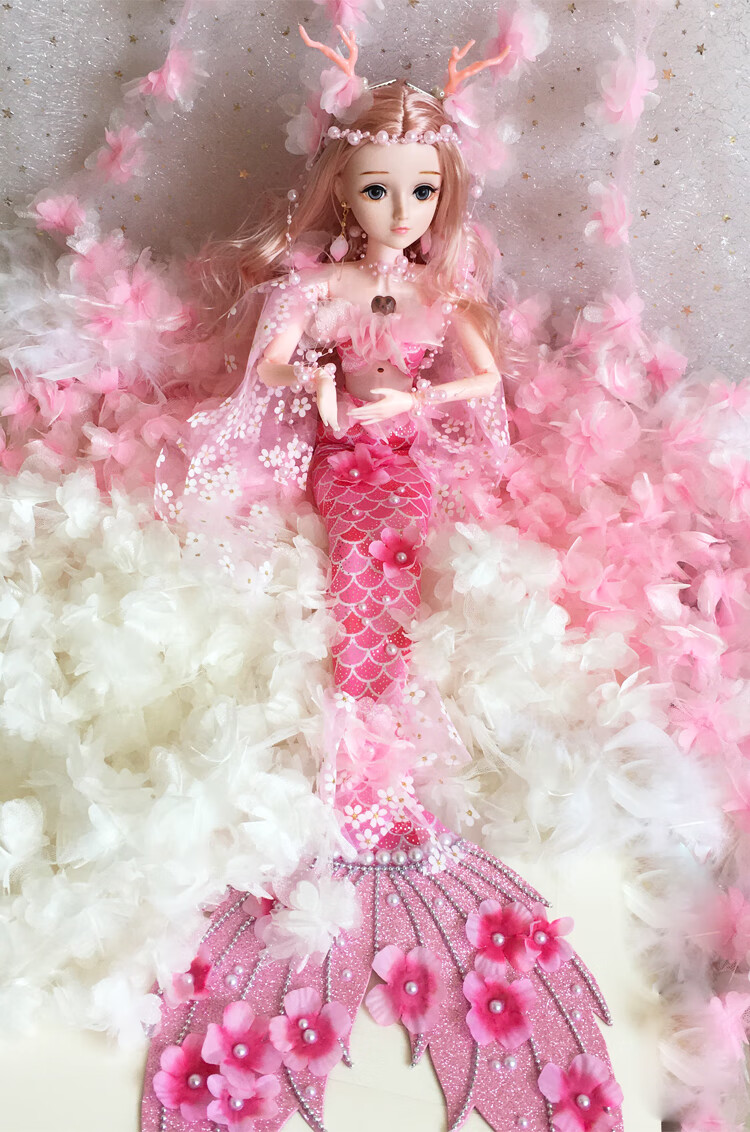 美人鱼公主60厘米大号花仙子娃娃纯手工bjd梦幻换装玩偶女孩礼物 花の