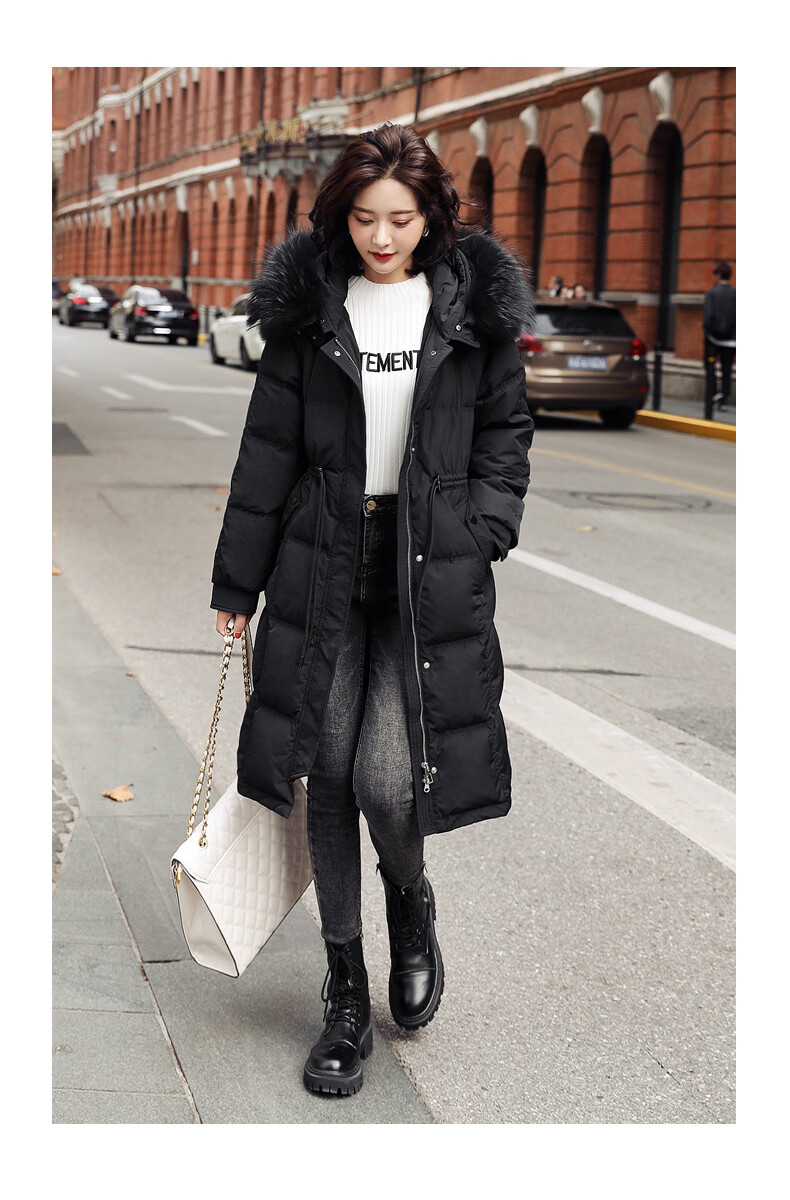 mongcold萌可蒙口羽绒服女中长款秋冬季新国标派克羽绒服女连帽大毛领