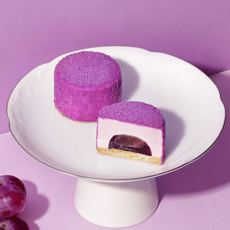 好力来款雪绒芝士蛋糕食葡萄蛋糕网红甜品520礼物盒3口味6枚盒勺