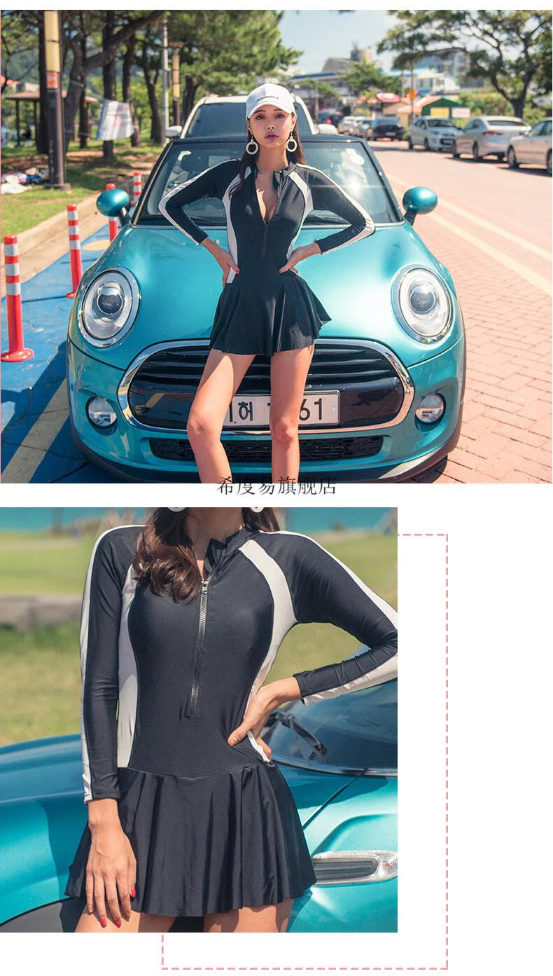 2022新款夏树同款泳衣女士连体保守泡温泉大码胖mm网红微胖女孩ins风