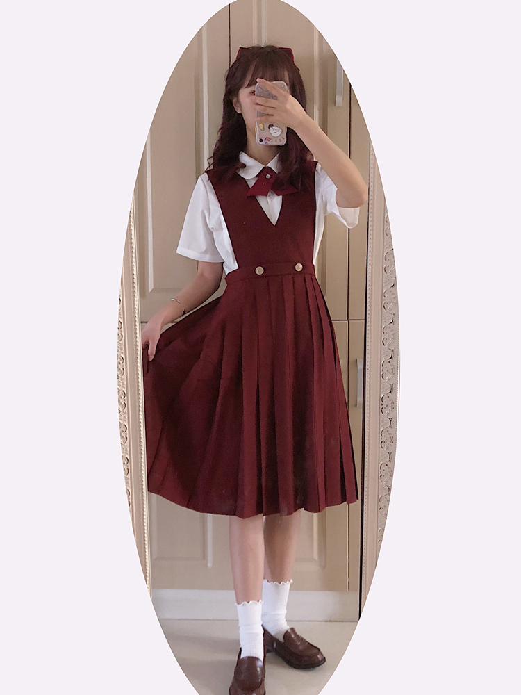 春夏必备水手服红色护奶裙基础款jk制服套装正版女学生卡奶裙春季学院