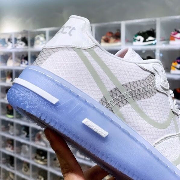 纯原af1 react qs light bone 骨白冰蓝 空军一号运动休闲板 , cq8879