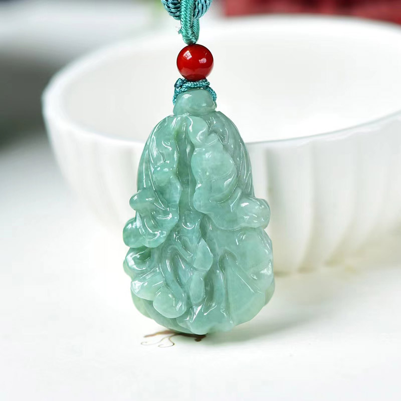 臻莱缅甸翡翠百财白菜吊坠冰种玉石挂件男女款送朋友饰品尺寸4125118