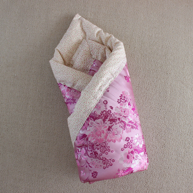 新生儿手工抱被秋冬款纯棉宝宝棉花被子可脱胆 初生婴儿包被0-1岁