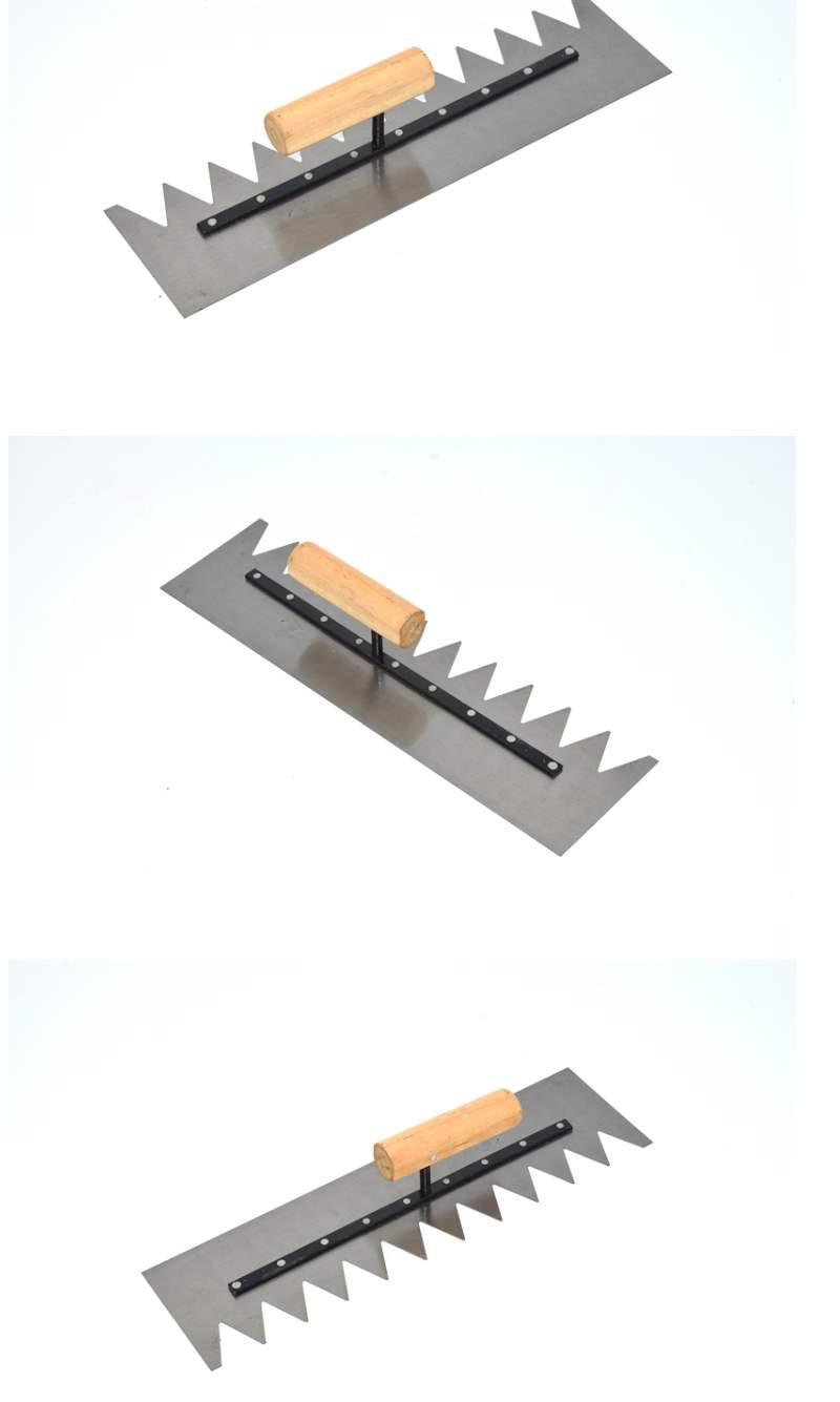 定製抹泥刀加長帶齒鋪瓷磚抹灰刀鋸齒抹子泥瓦工批灰刀泥板工具40cm