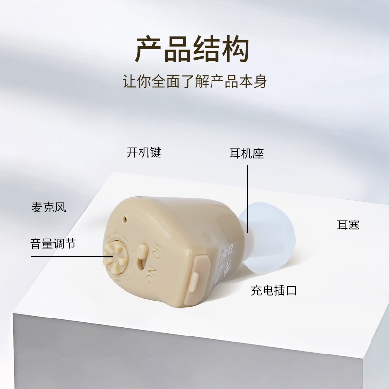 小米mi米家生态通用助听器zrm902入耳式助听器锂电智能降噪佩戴舒适