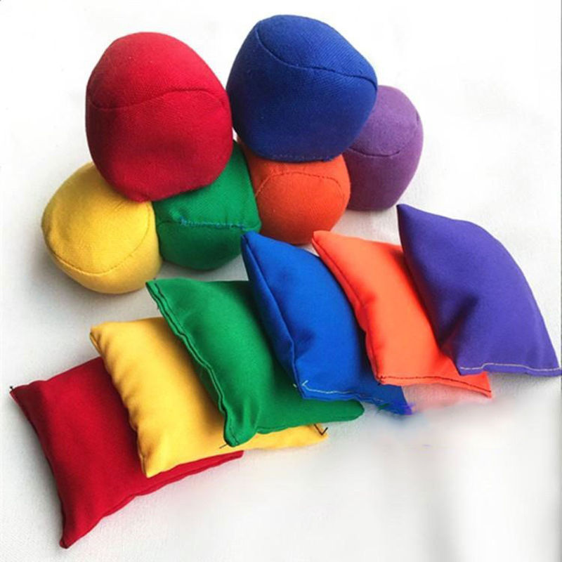 京选优品丢沙包小沙包儿童手工沙袋幼儿园玩具丢150克200g纯色卡通