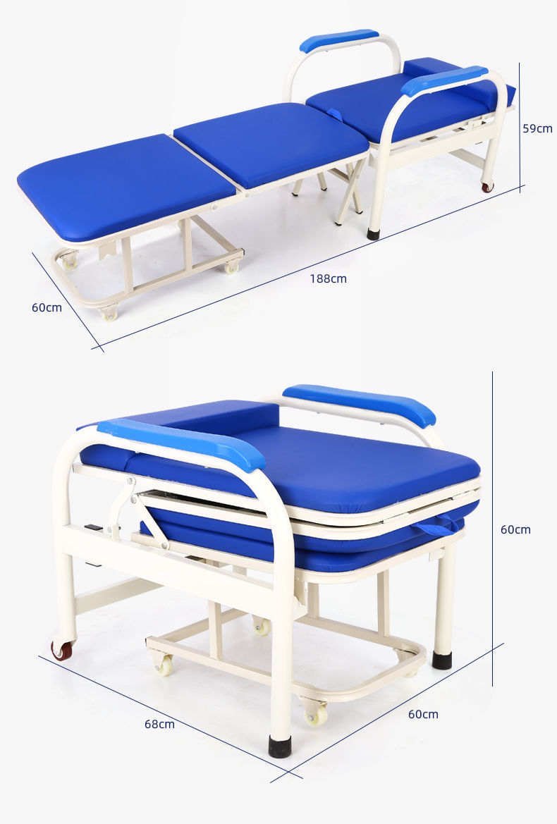 摺疊床單人醫院陪護陪護椅床兩用多功能單人便攜摺疊椅床醫院家用午休