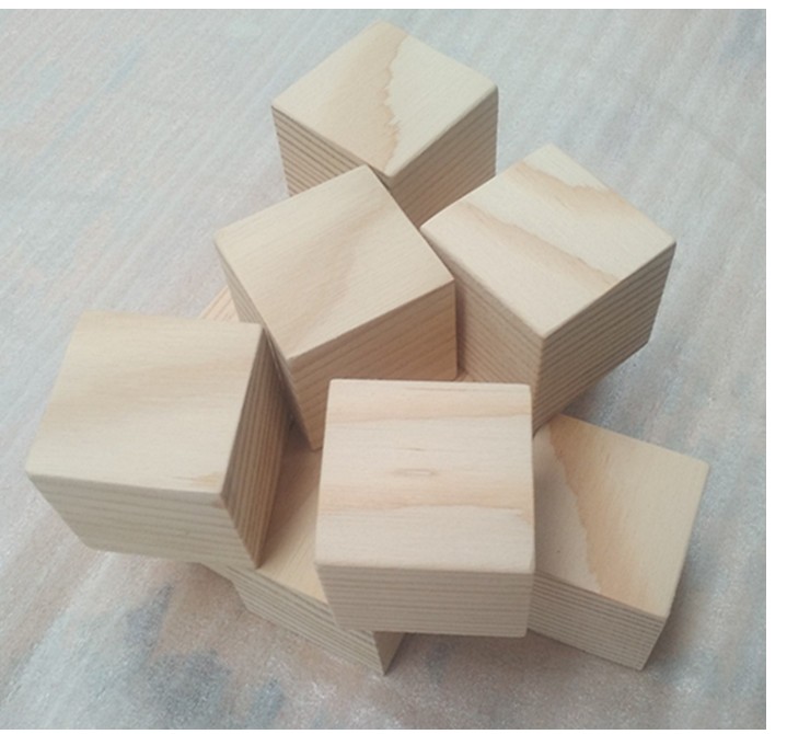 木方块松木块木小木块方木块正方形木块积木模型制作辅料耗材4x4x4cm
