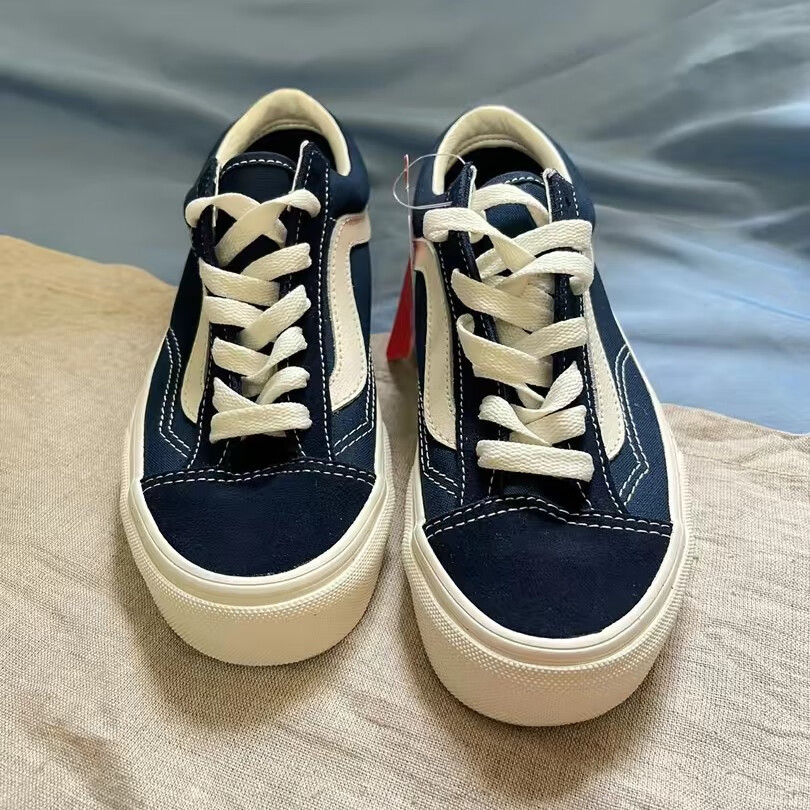 万斯(vans)style藏蓝低帮帆布鞋权志龙gd同款情侣鞋男女休闲滑板鞋潮