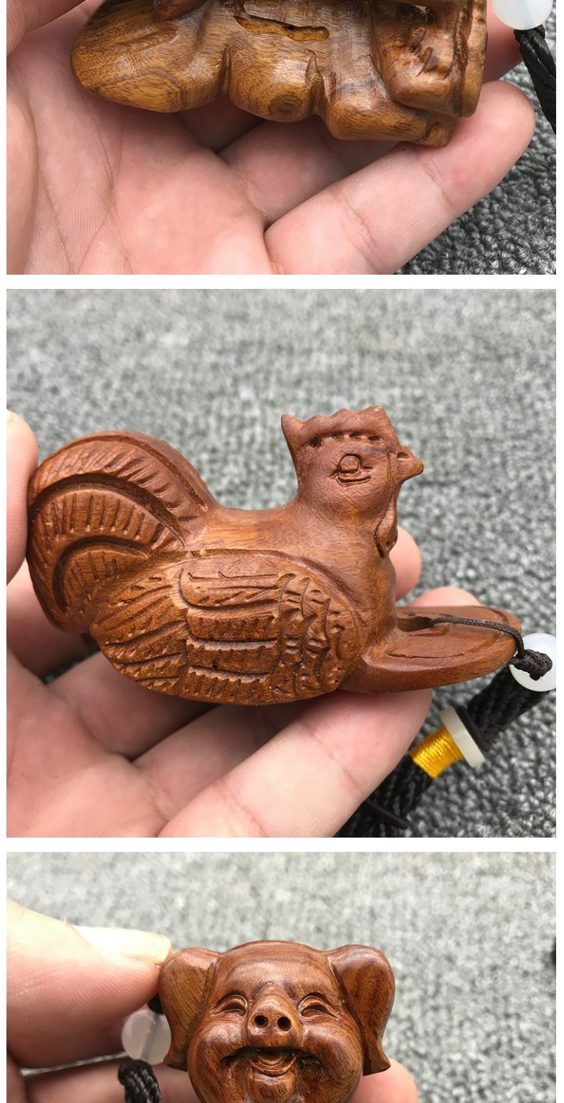 黄花梨老虎手把件黄花梨木雕手把件十二生肖鼠牛虎兔龙蛇马羊猴鸡狗猪