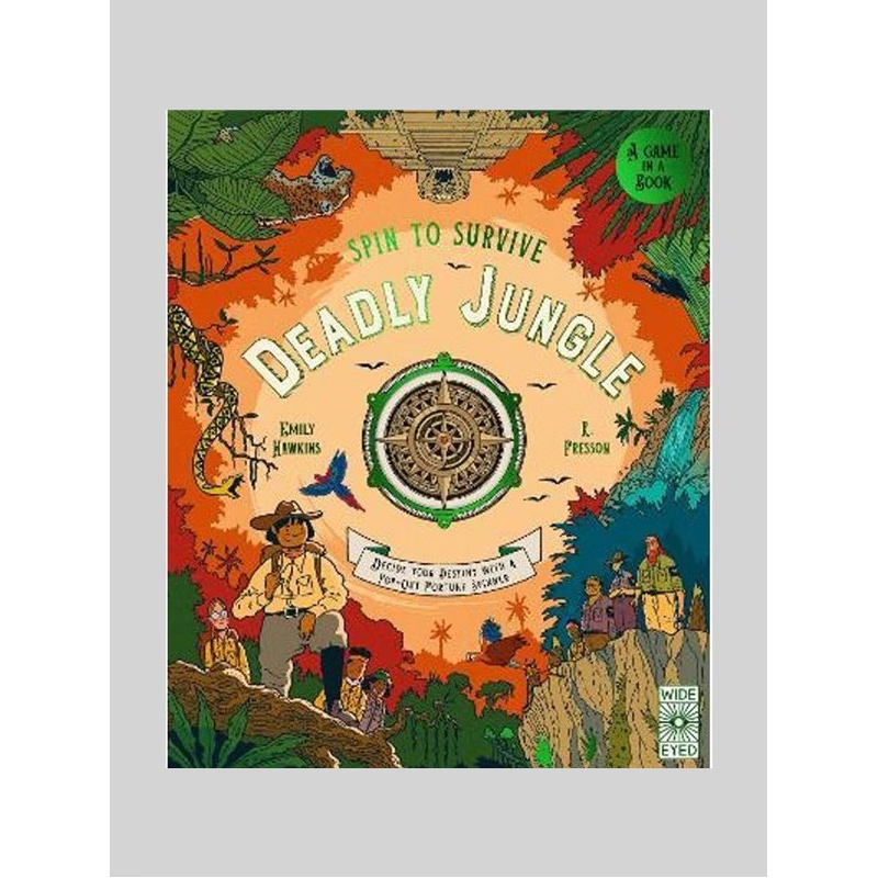 英文原版 冒险游戏书 Spin to Survive: Deadly Jungle Decide your destiny with a pop-out fortune Novelty book Emily Hawkins