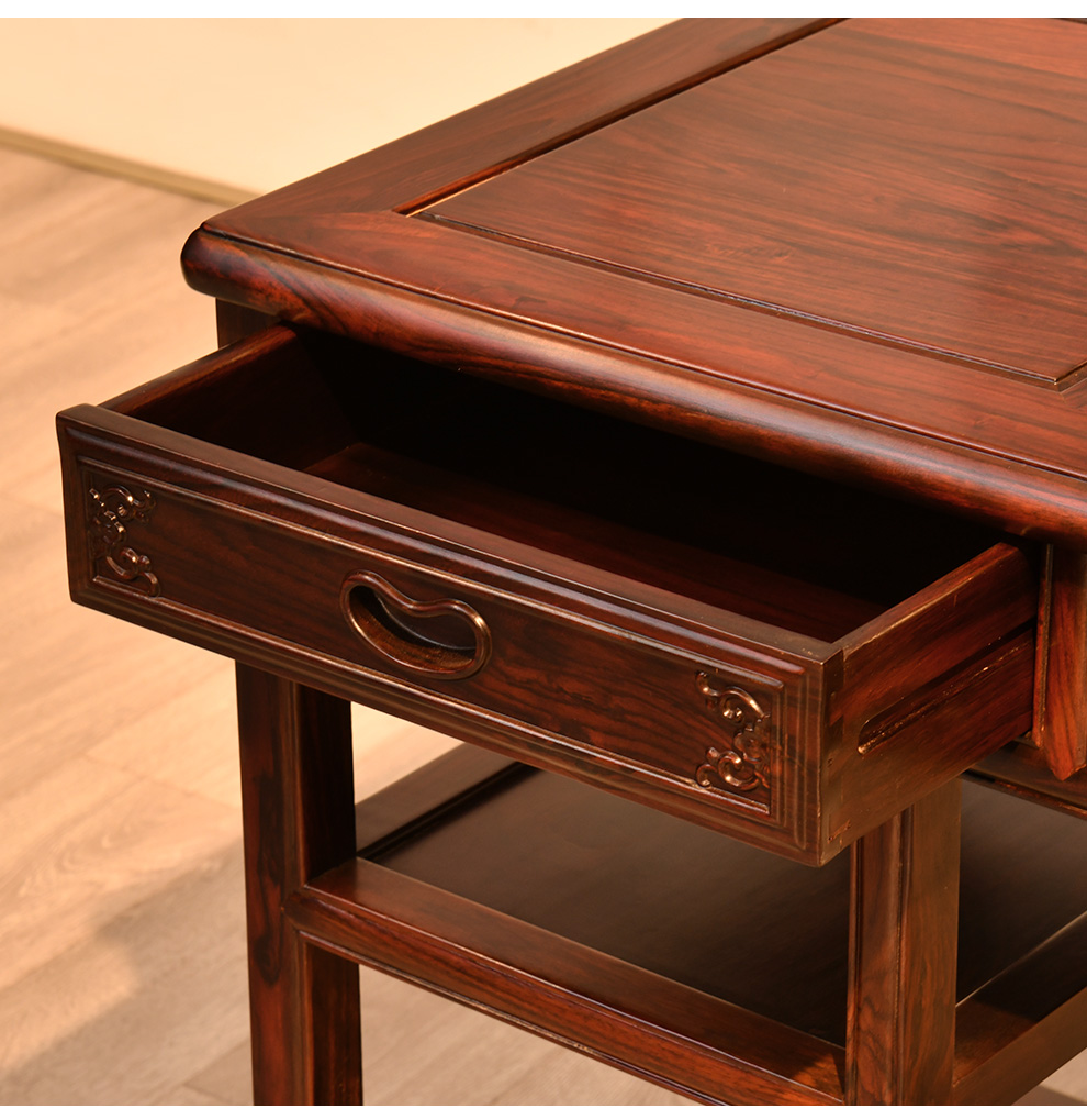 一舍红木家具印尼黑酸枝学名阔叶黄檀实木茶桌椅组合新中式茶台茶几桌