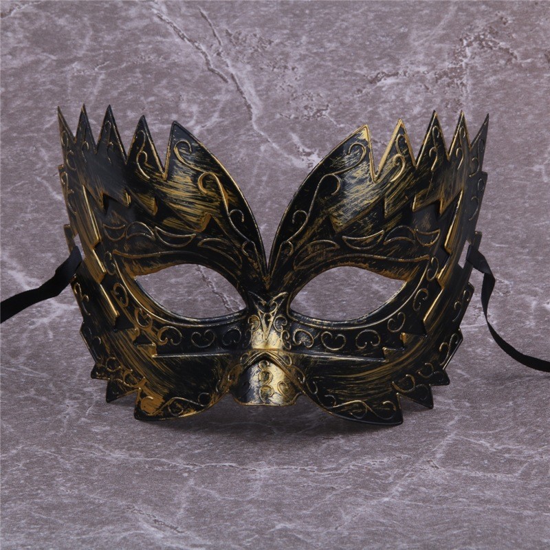 适用于爵士面具王子面具男士的面具平头硬质塑料雕花面具仿古金骑士