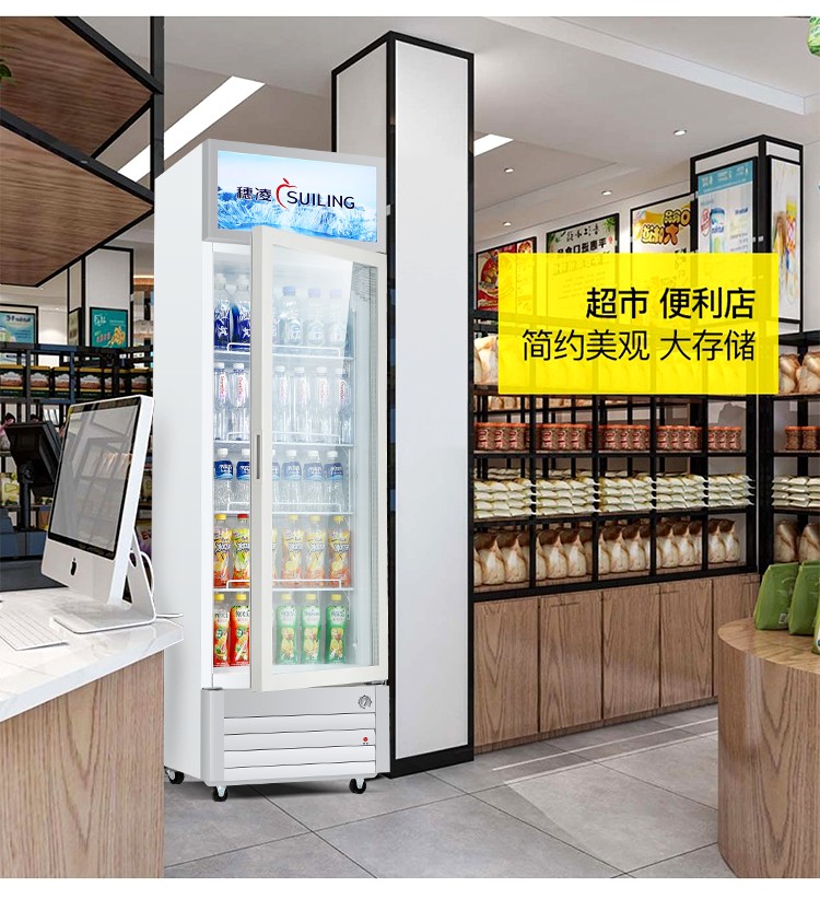 穗凌suiling立式单门冰箱单温冷藏保鲜柜冰柜商用展示柜啤酒饮料柜