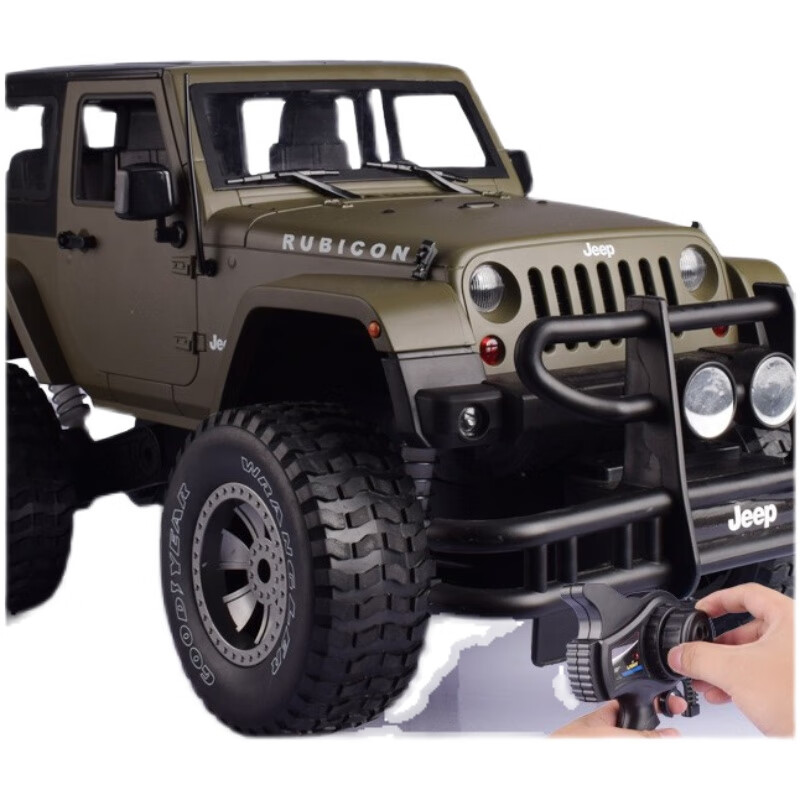 大轮军车电动遥控汽车大号吉普车rc牧马人18仿真越野遥控车18红色遥控