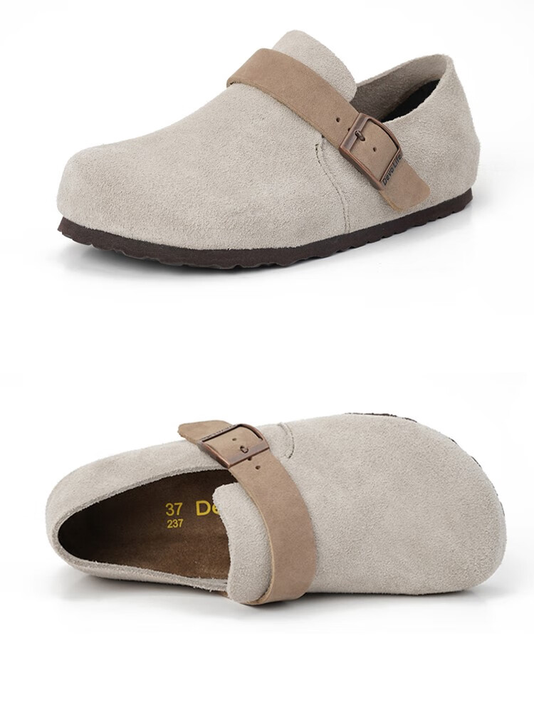 devo鞋devo/的沃软木鞋休闲时尚复古百搭日系学生文艺平底女单鞋56159