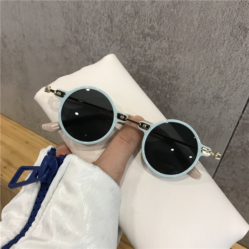 框眼镜儿童太阳镜男女童小巧女孩眼镜男孩墨镜潮宝宝紫色83130小圆框