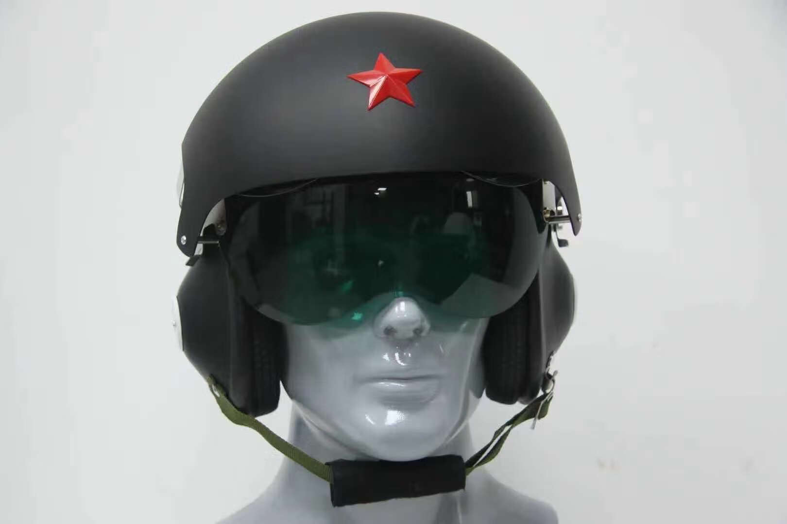 飞行员头盔飞行员头盔骑车头盔电动车摩托车机车盔双镜片半盔头盔
