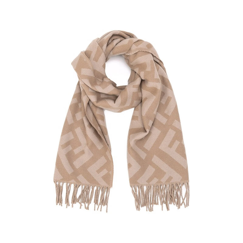 芬迪fendi女士羊绒围巾fxt260a8rsf1g9a深蜂蜜色ff图案