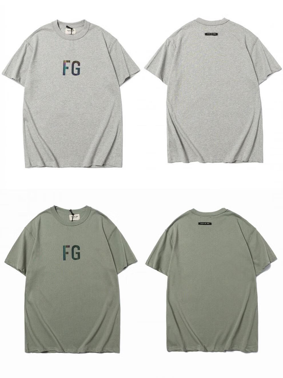 正确版fear of god第七季复线花卉印花t恤fog纯棉宽松男女短袖t恤 黑